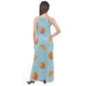 Oranges Pattern Sleeveless Velour Maxi Dress View2