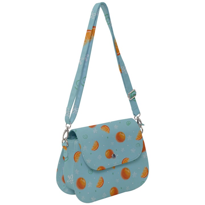 Oranges Pattern Saddle Handbag