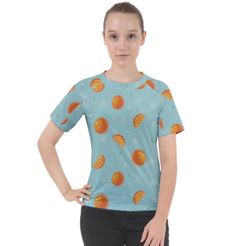 Oranges Pattern Women s Sport Raglan Tee by SychEva