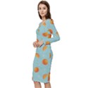 Oranges Pattern Long Sleeve V-Neck Bodycon Dress  View2