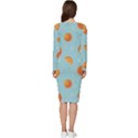 Oranges Pattern Long Sleeve V-Neck Bodycon Dress  View4