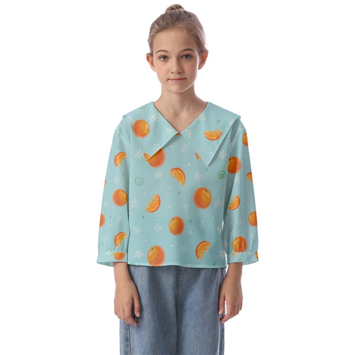 Oranges Pattern Kids  Sailor Shirt