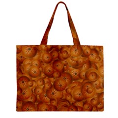 Fruity Fun Tangerine Print Pattern Zipper Mini Tote Bag by dflcprintsclothing