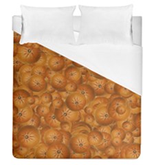 Fruity Fun Tangerine Print Pattern Duvet Cover (queen Size) by dflcprintsclothing