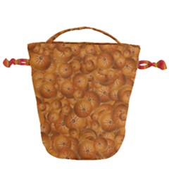 Fruity Fun Tangerine Print Pattern Drawstring Bucket Bag by dflcprintsclothing