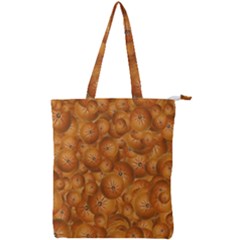 Fruity Fun Tangerine Print Pattern Double Zip Up Tote Bag by dflcprintsclothing