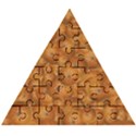 Fruity Fun Tangerine Print Pattern Wooden Puzzle Triangle View1