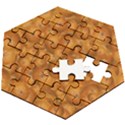 Fruity Fun Tangerine Print Pattern Wooden Puzzle Hexagon View2