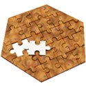 Fruity Fun Tangerine Print Pattern Wooden Puzzle Hexagon View3