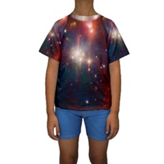 Astrology Astronomical Cluster Galaxy Nebula Kids  Short Sleeve Swimwear