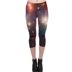 Astrology Astronomical Cluster Galaxy Nebula Capri Leggings 