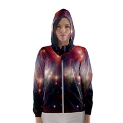 Astrology Astronomical Cluster Galaxy Nebula Women s Hooded Windbreaker