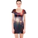 Astrology Astronomical Cluster Galaxy Nebula Short Sleeve Bodycon Dress View1