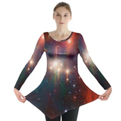 Astrology Astronomical Cluster Galaxy Nebula Long Sleeve Tunic 