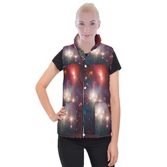 Astrology Astronomical Cluster Galaxy Nebula Women s Button Up Vest