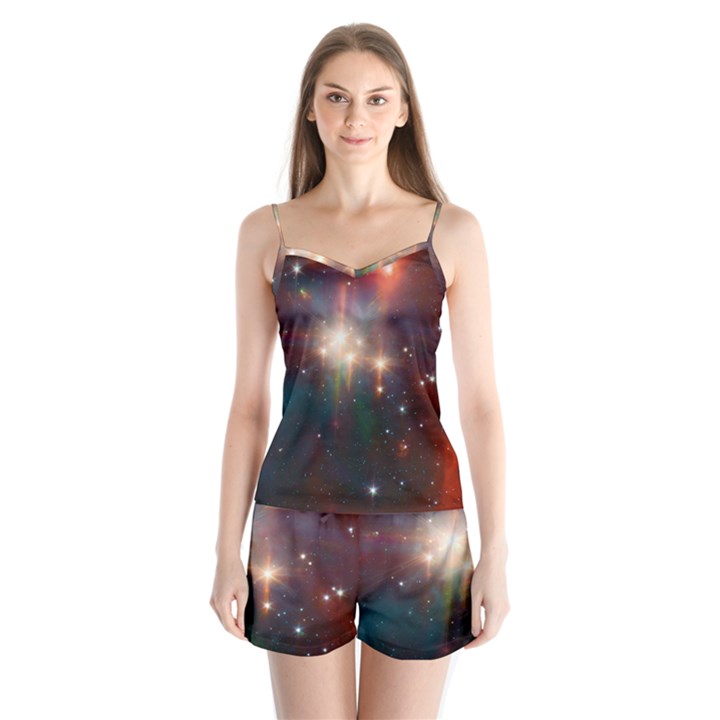 Astrology Astronomical Cluster Galaxy Nebula Satin Pajamas Set