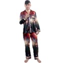 Astrology Astronomical Cluster Galaxy Nebula Men s Long Sleeve Satin Pajamas Set View1