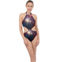 Astrology Astronomical Cluster Galaxy Nebula Halter Side Cut Swimsuit View1