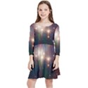 Astrology Astronomical Cluster Galaxy Nebula Kids  Quarter Sleeve Skater Dress View1