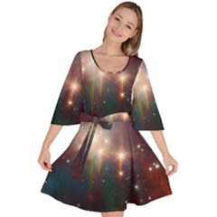 Astrology Astronomical Cluster Galaxy Nebula Velour Kimono Dress