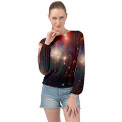 Astrology Astronomical Cluster Galaxy Nebula Banded Bottom Chiffon Top by Jancukart