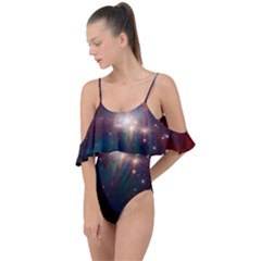 Astrology Astronomical Cluster Galaxy Nebula Drape Piece Swimsuit by Jancukart