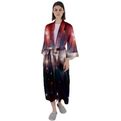 Astrology Astronomical Cluster Galaxy Nebula Maxi Satin Kimono by Jancukart