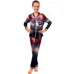 Astrology Astronomical Cluster Galaxy Nebula Kid s Satin Long Sleeve Pajamas Set by Jancukart