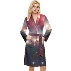 Astrology Astronomical Cluster Galaxy Nebula Long Sleeve Velvet Robe by Jancukart