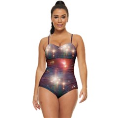 Astrology Astronomical Cluster Galaxy Nebula Retro Full Coverage Swimsuit by Jancukart