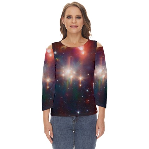 Astrology Astronomical Cluster Galaxy Nebula Cut Out Wide Sleeve Top by Jancukart