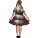 Astrology Astronomical Cluster Galaxy Nebula Kids  Short Sleeve Tiered Mini Dress View4