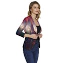 Astrology Astronomical Cluster Galaxy Nebula Women s One-Button 3/4 Sleeve Short Jacket View3