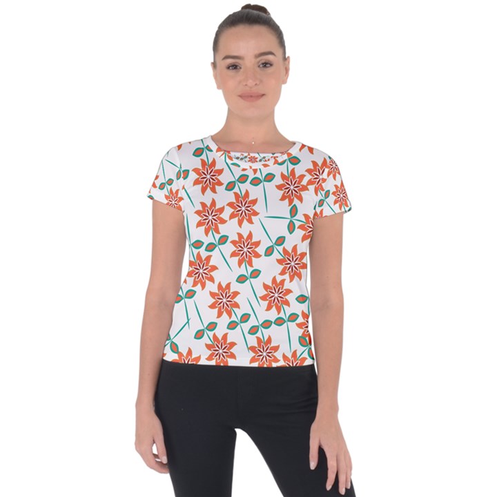 Bloom Blossom Botanical Short Sleeve Sports Top 