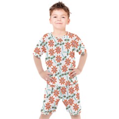 Bloom Blossom Botanical Kids  Tee And Shorts Set