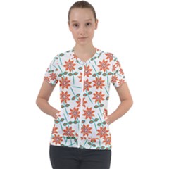 Bloom Blossom Botanical Short Sleeve Zip Up Jacket