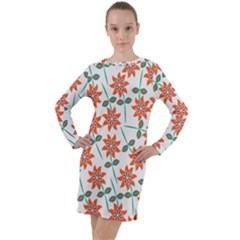 Bloom Blossom Botanical Long Sleeve Hoodie Dress