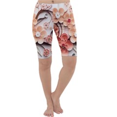 Sakura Flowers Flower Pink Blossom Spring Cropped Leggings 