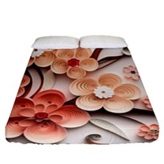 Sakura Flowers Flower Pink Blossom Spring Fitted Sheet (queen Size)