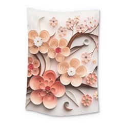 Sakura Flowers Flower Pink Blossom Spring Small Tapestry