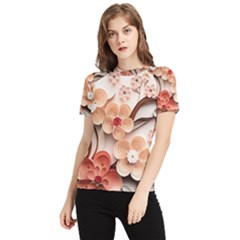 Sakura Flowers Flower Pink Blossom Spring Women s Short Sleeve Rash Guard