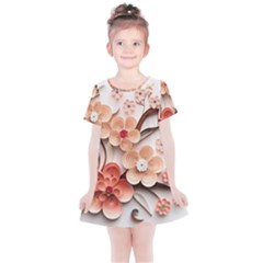 Sakura Flowers Flower Pink Blossom Spring Kids  Simple Cotton Dress