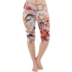 Sakura Flowers Flower Pink Blossom Spring Lightweight Velour Cropped Yoga Leggings