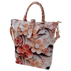 Sakura Flowers Flower Pink Blossom Spring Buckle Top Tote Bag