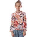 Sakura Flowers Flower Pink Blossom Spring Kids  Frill Detail Tee View1