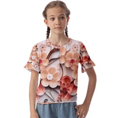 Sakura Flowers Flower Pink Blossom Spring Kids  Cuff Sleeve Scrunch Bottom Tee