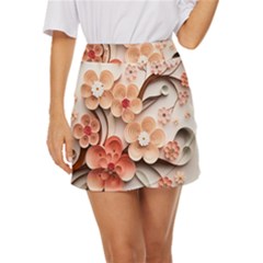 Sakura Flowers Flower Pink Blossom Spring Mini Front Wrap Skirt by Jancukart