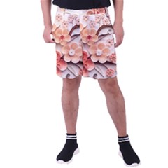 Sakura Flowers Flower Pink Blossom Spring Men s Pocket Shorts