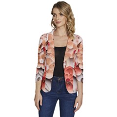 Sakura Flowers Flower Pink Blossom Spring Women s One-button 3/4 Sleeve Short Jacket