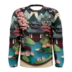 Japanese Garden Flowers Landscape Men s Long Sleeve Tee